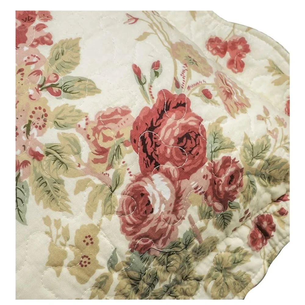 Boho Farmhouse Floral Patchwork 100% Cotton Quilted Decorative Shams (2-pack)